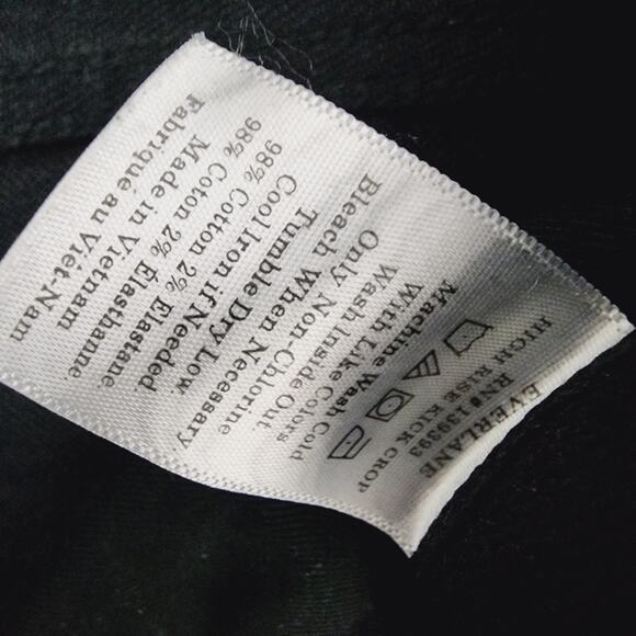 NEW Everlane Black The Kick Crop Flare Raw Hem High Waisted Jean - Picture 10 of 13